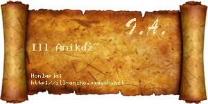 Ill Anikó névjegykártya